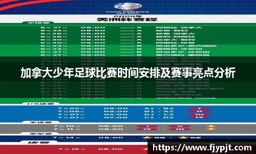 加拿大少年足球比赛时间安排及赛事亮点分析